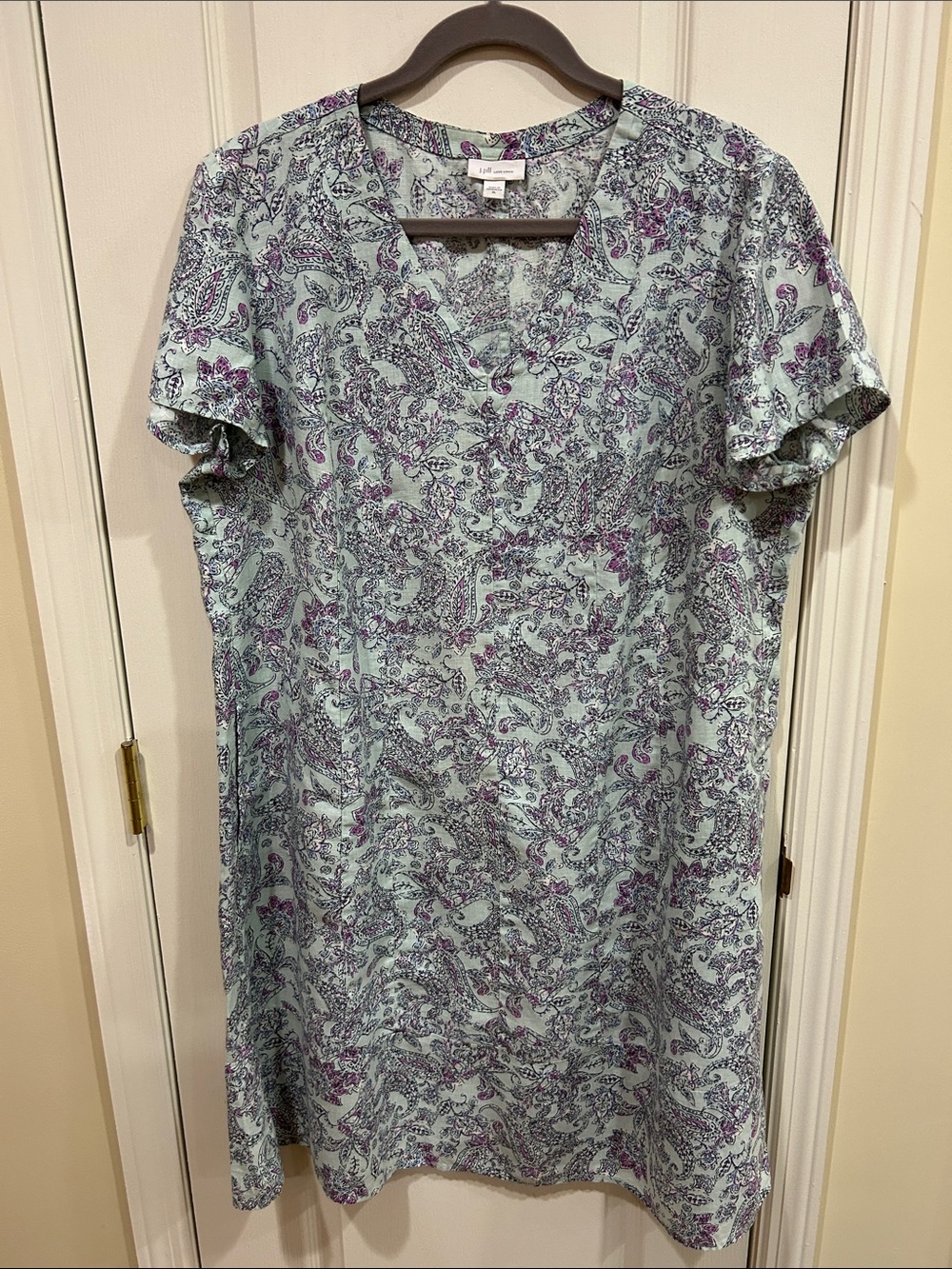 J Jill Love Linen Pullover Paisley Dress